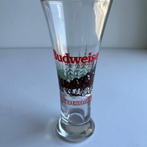 Vintage Budweiser Glass - 1980s Clydesdale Logo - Beer Collectible - Picture 1 of 10